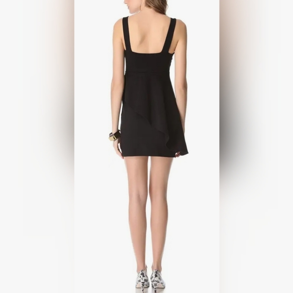 Susana Monaco Asymmetrical Overlay Drape Dress Black Medium - Picture 2 of 12